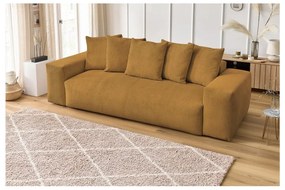 Menčestrová pohovka v horčicovej farbe 280 cm Voltaire – Bobochic Paris