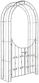 Oblúk na ruže Sima s bránkou - Zelená antik