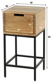 Nočný stolík 21-08 Flat Drevo Acacia  - Komfort-nábytok