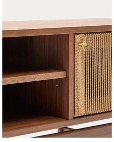 Hnedý TV stolík v dekore orecha 200x50 cm Elan – Kave Home