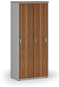 Skriňa so zasúvacími dverami PRIMO GRAY, 1781 x 800 x 420 mm, sivá/orech