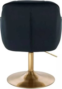 LuxuryForm DESIGN Stolička AVOLA VELUR na zlatom tanieri - čierna