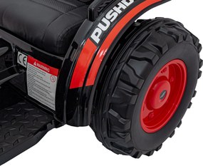 Ramiz Detský bager-traktor na batérie červený + pohyblivé rameno s lyžicou + diaľkové ovládanie + pomalý štart + FM rádio + LED