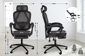 Design-Shop Kancelárska stolička Gander - Čierna