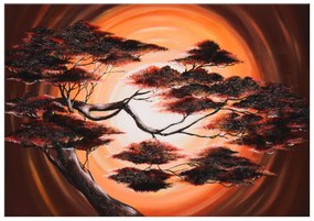 Gario Ručne maľovaný obraz Strom pri západe slnka Rozmery: 120 x 80 cm