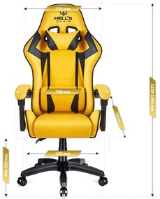 Hells Herné kreslo Hell's Chair HC-1007 Yellow Cyber
