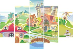 Obraz - Farebné mestečko (150x105 cm)