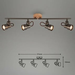 Briloner 2872-045 - LED Bodové svietidlo TAHUN 4xGU10/5W/230V 3000K hnedá