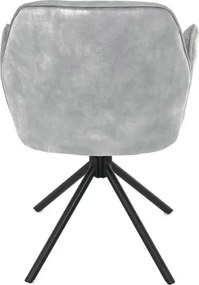 Jedálenská stolička zamatová, sivá HC-511 SIL4