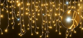 Vianočné svetielka LED záclona FLASH teplá biela 300 LED