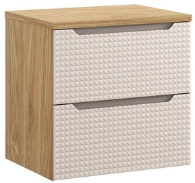 Závěsná skříňka pod umyvadlo Luxor Beige s deskou 60 cm béžová/dub olejovaný