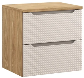 Závěsná skříňka pod umyvadlo Luxor Beige s deskou 60 cm béžová/dub olejovaný