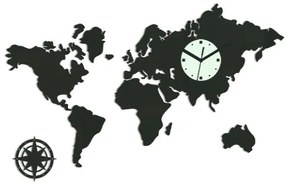3D nalepovacie hodiny Continents wenge