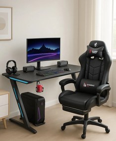 Herný stôl BG04 čierny 140 cm