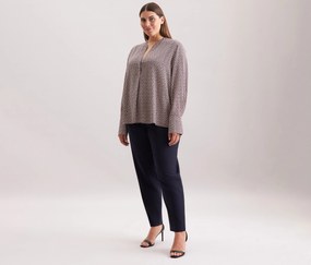 Tunika Seidensticker z viskózy, celoplošná potlač v kombinácii krémovobielej a purpurovočervenej