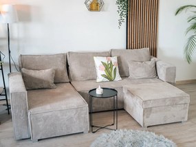 AKCIA Tmavomodrý taburet SMART COSARO s úložným priestorom 65x65 cm II. akosť