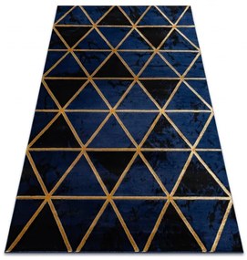 Modrý koberec EMERALD exkluzívny/glamour granat/zlatý Veľkosť: 80x150cm