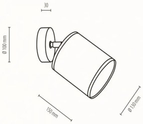 Spot-Light 56792104 - Nástenné bodové svietidlo JUTE 1xE27/25W/230V