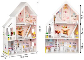 Drevený domček pre bábiky xxl Prašná rezidencia ECOTOYS
