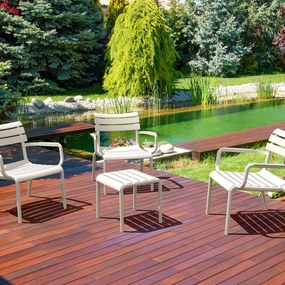 PARIS záhradné lounge kreslo s podrúčkami dark grey