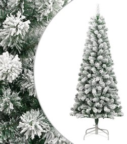 Umelý výklopný vianočný stromček so snehovými vločkami 210 cm 358382