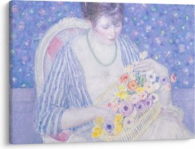 Obraz - Frederick Carl Frieseke,  The Basket of Flowers, reprodukcia (70x50 cm)
