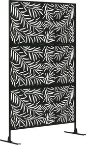 Outsunny Delič priestoru 3-panelový 122 x 198 cm Záhradný Paraván s Stand s Motívom Vŕbového Listu | Aosom