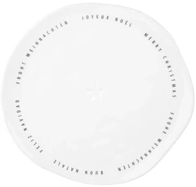Räder Biely porcelánový tanier MERRY CHRISTMAS