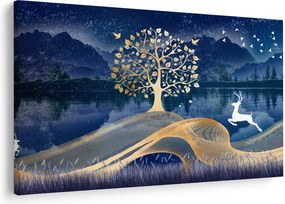 Obraz jeleňov pri splne (90x60 cm)