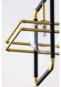 Jupiter 2028 - Luster na lanku FIORI 1xG9/10W/230V čierna/zlatá/číra