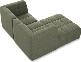 Zelená rohová pohovka z textílie buklé (ľavý roh/s leňoškou) Aloha – Makamii