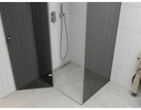 Mexen Roma, sprchovací kút 80 (dvere) x 110 (stena) cm, 6mm šedé sklo, chrómový profil, 854-080-110-01-40