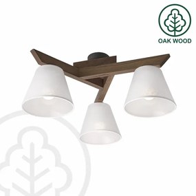 Brilagi - LED  Prisadený luster ANTHONY 3xE14/40W/230V dub orech/biela