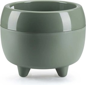 PLASTOVÝ KVETINÁČ BOTANICA SADA 2KS 30X24 CM+23X18,5 CM ZELENÁ