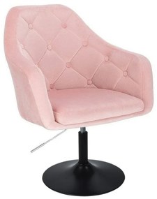 LuxuryForm DESIGN Kreslo ANDORA VELUR na čiernom tanieri - svetloružové