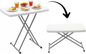 SKLADACÍ TURISTICKÝ/STRAVOVACÍ STÔL 76,5 x 49,5 x 36-71,5 CM NASTAVITEĽNÝ *9613
