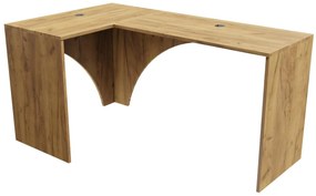 Rohový PC stolík Uhlominn (craft zlatý). Akcia -16%. Vlastná spoľahlivá doprava až k Vám domov. 1092071