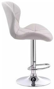 LuxuryForm DESIGN Barová stolička LIVIO VELUR na striebornom tanieri - svetlo šedá