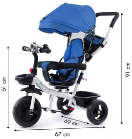 Modrá trojkolka s otočným sedadlom 360°, Ecotoys