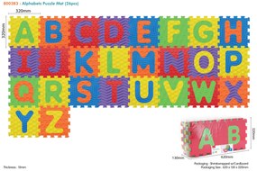 RAMIZ Senzorická podložka s 26 abecednými puzzle pre deti 10 m+ odnímateľné písmená