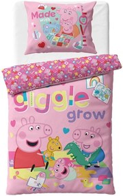Bavlnené posteľné obliečky Prasiatko Peppa - motív Čas na hranie - 100% bavlna - 70x90 cm + 140x200 cm