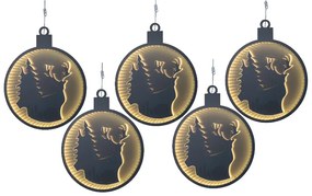 Livarno home Vianočná LED guľa, 5 kusov  (800007714)