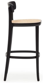 Čierna barová stolička v dekore jaseňa 99 cm Romane – Kave Home