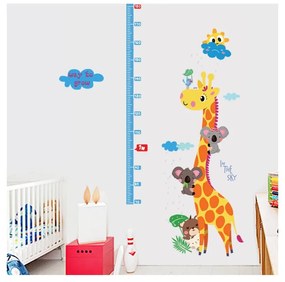 Detská samolepka – meter na dvere/na stenu 60x120 cm Giraffe &amp; Koalas – Ambiance
