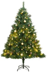 Umelý výklopný vianočný stromček 300 LED a sada gúľ 180 cm 3210398