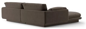 Hnedá zamatová rohová pohovka (pravý roh/s leňoškou) Torino – Micadoni