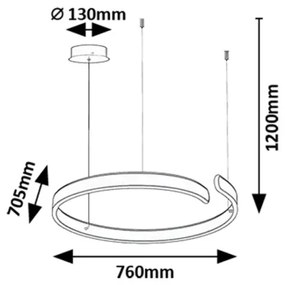Rabalux 72115 - LED Luster na lanku SILNORA LED/45W/230V 3000/4000/6500K