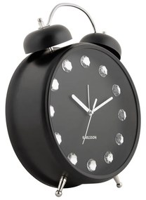 Karlsson 6019BK dizajnové stolné hodiny/budík čierna, pr.. 30 cm