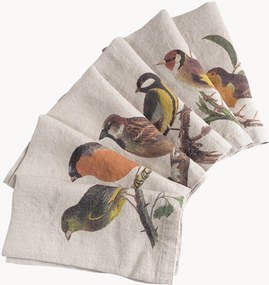 Ľanové obrúsky Small Birds, 6 ks