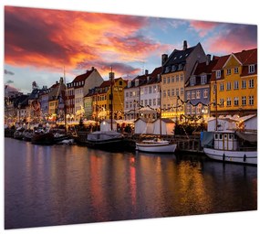 Sklenený obraz - Nyhavn, Kodaň (70x50 cm)